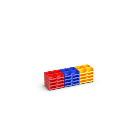 Plastic bin kit (2001) (pack of 48) - WxDxH: 103x90x55mm - mixed colours