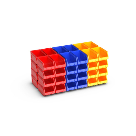 Plastic bin kit (2003) (pack of 48) - WxDxH: 145x240x125mm - mixed colours