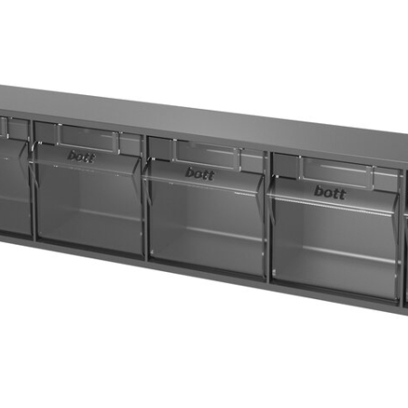 Tilt box kit 6 compartments (pack of 3) - WxDxH: 600x96x112mm - plastic / RAL 7016