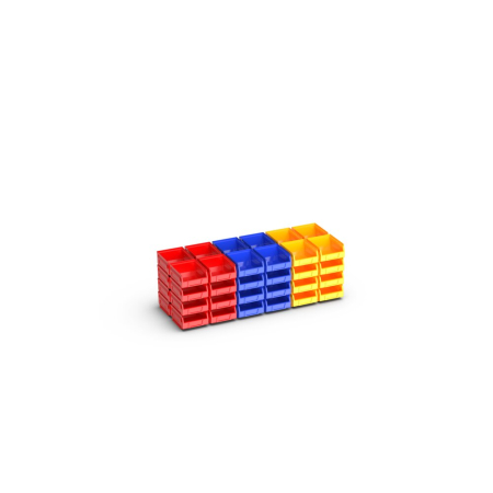 Plastic bin kit (2001-B) (pack of 48) - mixed colours
