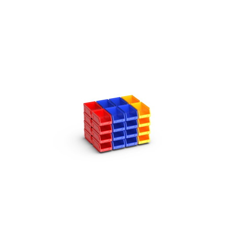 Plastic bin kit (mixed) (pack of 32) - mixed colours