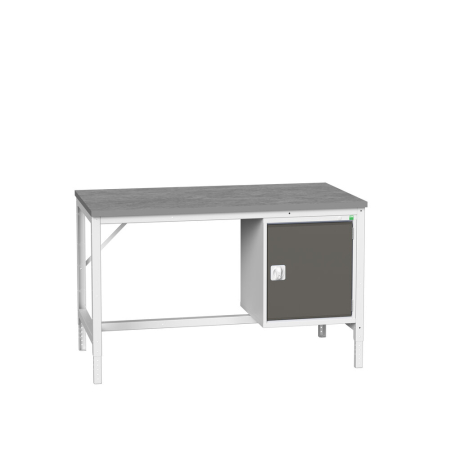 verso framework bench (lino) adj height with cupboard WxDxH: 1500x800x780-930mm