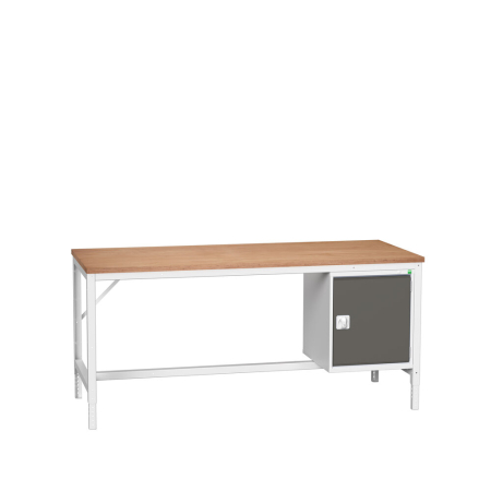 verso framework bench (multiplex) adj height with cupboard WxDxH: 2000x800x780-930mm
