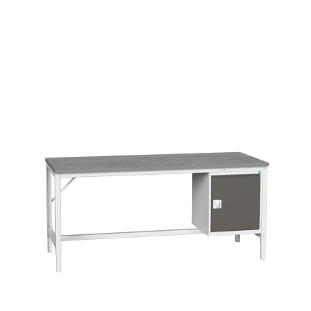 verso framework bench (lino) adj height with cupboard WxDxH: 2000x800x780-930mm