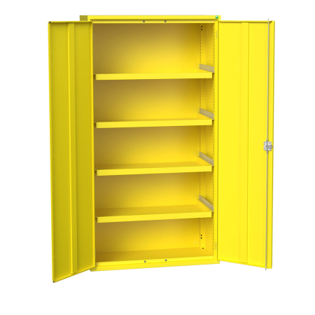 verso hazardous substance cupboard with 4x sealed sump tray/shelves - WxDxH: 1050x550x2000mm - RAL 1023