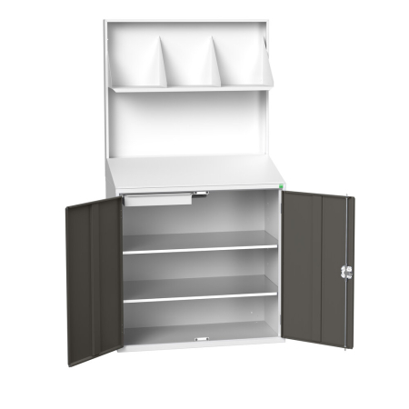 verso economy lectern (plain backpanel) with file holder, 2x shelves, 1x drawer WxDxH: 1050x550x2000mm