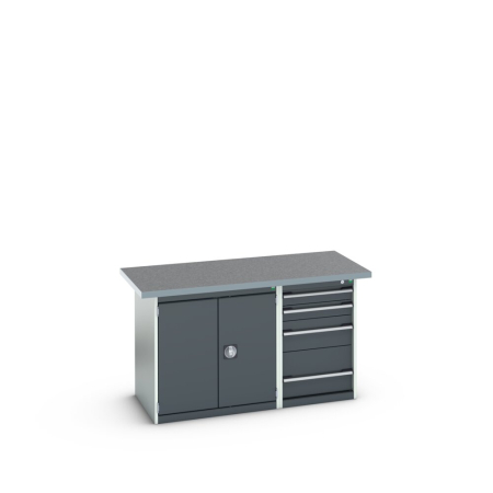 cubio pedestal island bench (lino) full cupboard / 4 drawer cabinet WxDxH: 1500x750x840mm