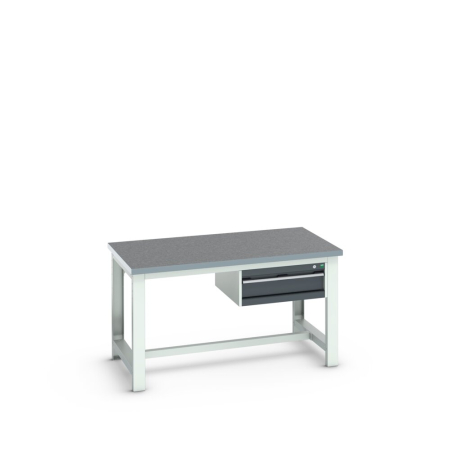 cubio framework bench (lino) with 1 drawer cabinet WxDxH: 1500x900x840mm