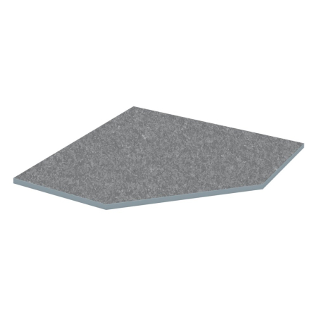 cubio worktop for corner (lino) WxDxH: 1500x1500x40mm - grey