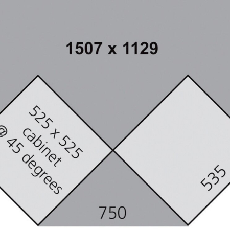 cubio worktop for T shape (multiplex) WxDxH: 1507x1129x40mm - brown - natural wood