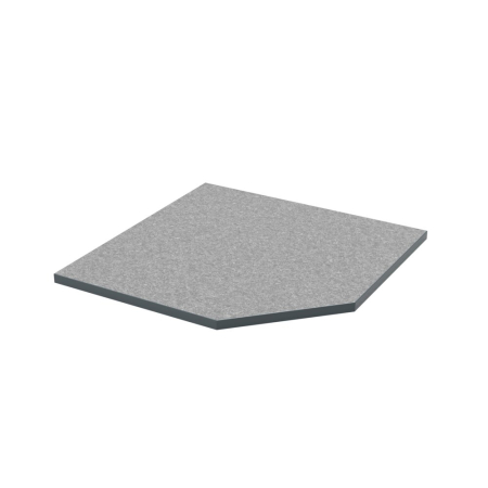 cubio worktop for corner (lino) WxDxH: 1125x1125x40mm - grey
