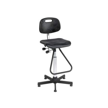Industrial chair vinyl (adjustable height 640-900) - WxDxH: 560x560x1490mm - black