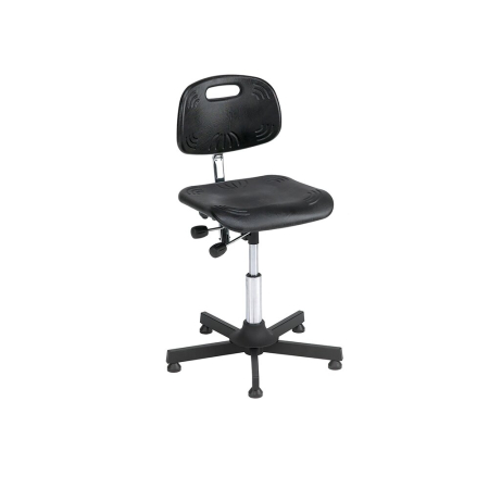 Industrial chair vinyl (adjustable height 470-600) - WxDxH: 560x560x1090mm - black