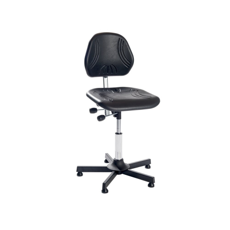Industrial chair comfort vinyl (height 470-600) - WxDxH: 560x560x1190mm - black