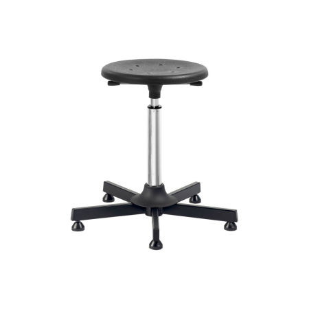 Industrial chair PU stool (adjustable height 580-840) - WxDxH: 560x560x840mm - black