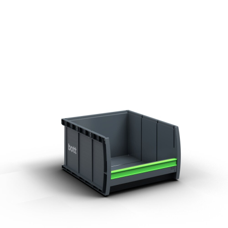 bottBox L3 with label clip WxDxH: 264x298x165mm - plastic RAL 7016