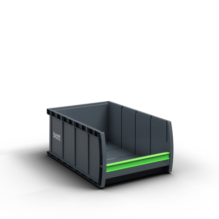 bottBox L4 with label clip WxDxH: 264x398x165mm - plastic RAL 7016