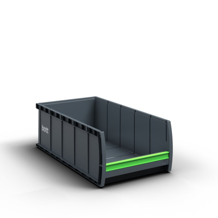 bottBox L5 with label clip WxDxH: 264x498x165mm - plastic RAL 7016