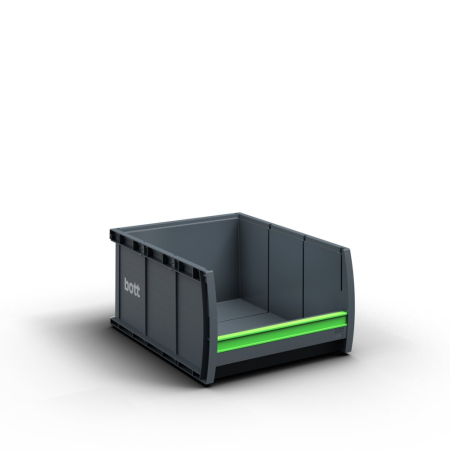 bottBox L3X with label clip WxDxH: 264x339x165mm - plastic RAL 7016