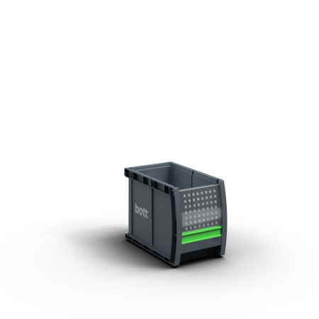 bottBox M2X with window (pack of 24) and label clip - WxDxH: 130x227x165mm - plastic RAL 7016