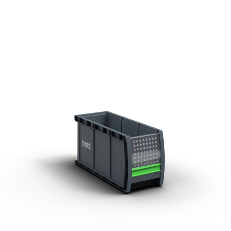 bottBox M3X with window and label clip - WxDxH: 130x339x165mm - plastic RAL 7016