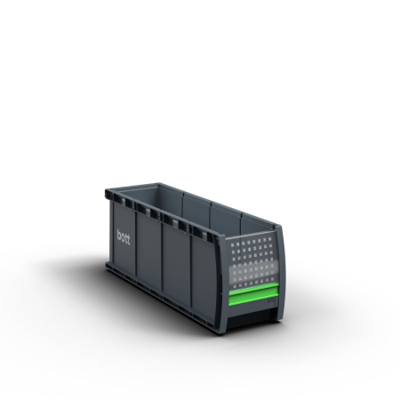 bottBox M4X with window and label clip - WxDxH: 130x451x165mm - plastic RAL 7016