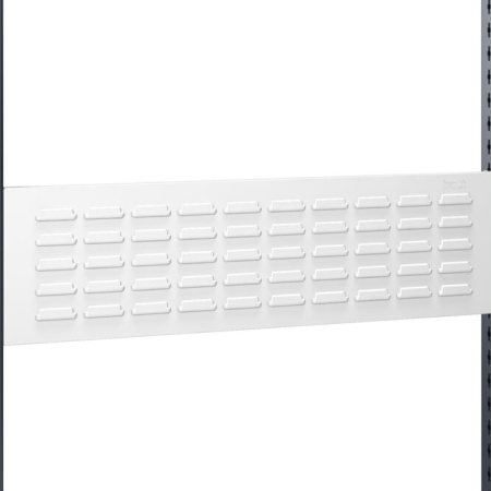 Louvred rear frame panel WxDxH: 1298x36x240mm - RAL 7035