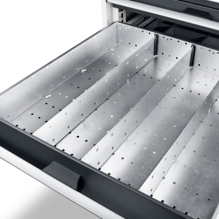 cubio partition kit for 100/125H drawer (pack of 3) - WxDxH: 1x525x100/125mm - galvanised steel