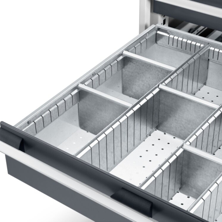 cubio cross divider kit for 150+ mm drawers (pack of 5) - WxDxH: 343x1x127mm - galvanised steel