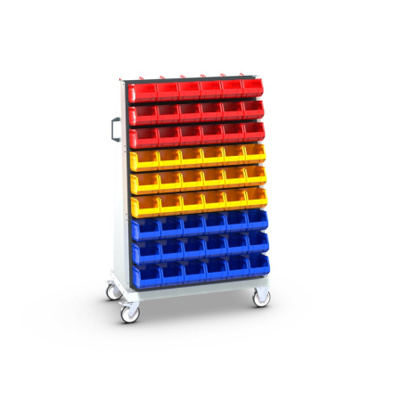 perfo panel trolley HD kit (6 louvre) with 108x bin kit WxDxH: 1000x650x1600mm