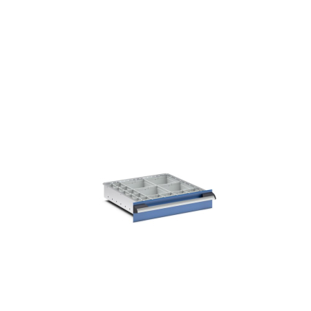 cubio plastic box divider kit 24 compartment - WxDxH: 525x525x100mm - plastic / RAL 7035