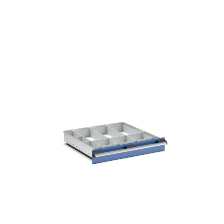 cubio plastic box divider kit 13 compartment - WxDxH: 650x650x100mm - plastic / RAL 7035