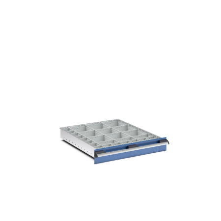 cubio plastic box divider kit 33 compartment - WxDxH: 650x750x100mm - plastic / RAL 7035