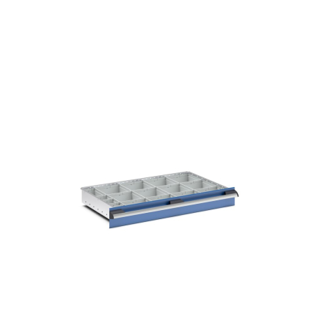 cubio plastic box divider kit 17 compartment - WxDxH: 800x525x100mm - plastic / RAL 7035
