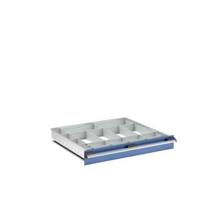 cubio plastic box divider kit 20 compartment - WxDxH: 800x750x100mm - plastic / RAL 7035