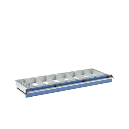 cubio plastic box divider kit 24 compartment - WxDxH: 1300x525x100mm - plastic / RAL 7035