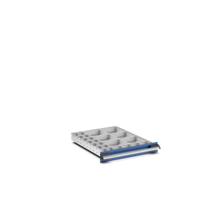 cubio plastic box divider kit 24 compartment - WxDxH: 525x650x75mm - plastic / RAL 7035