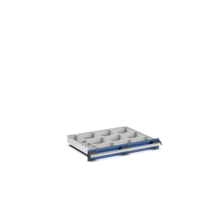 cubio plastic box divider kit 14 compartment - WxDxH: 650x525x75mm - plastic / RAL 7035