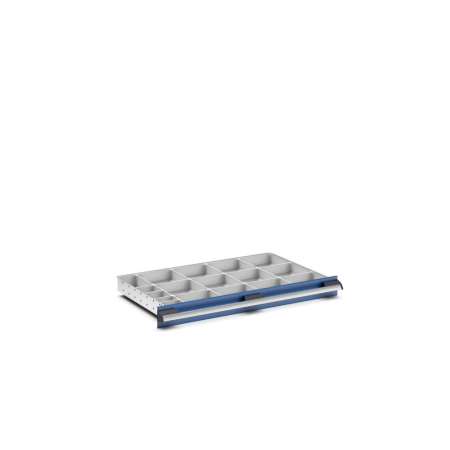 cubio plastic box divider kit 17 compartment - WxDxH: 800x525x75mm - plastic / RAL 7035