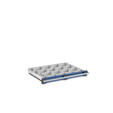 cubio plastic box divider kit 21 compartment - WxDxH: 800x650x75mm - plastic / RAL 7035