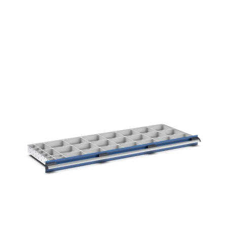 cubio plastic box divider kit 31 compartment - WxDxH: 1300x525x75mm - plastic / RAL 7035