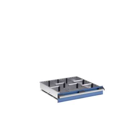 cubio adjustable metal divider kit 9 compartment - WxDxH: 650x650x100mm - galvanised steel