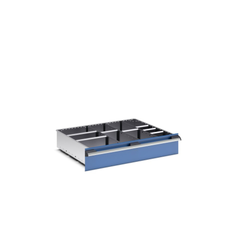 cubio adjustable metal divider kit 11 compartment - WxDxH: 800x650x150mm - galvanised steel