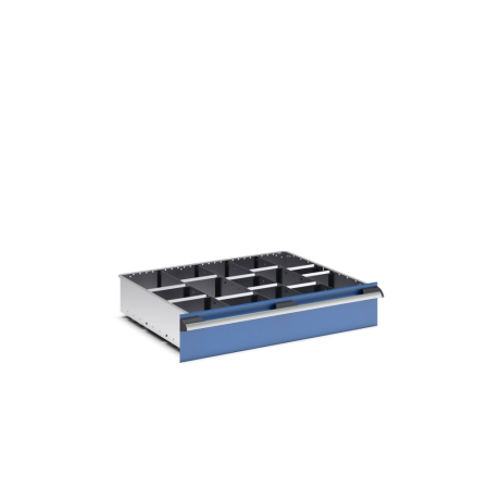 cubio adjustable metal divider kit 15 compartment - WxDxH: 800x650x150mm - galvanised steel