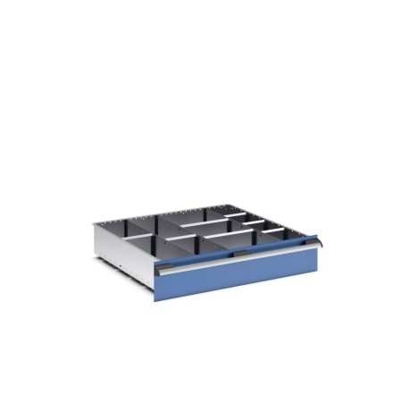 cubio adjustable metal divider kit 11 compartment - WxDxH: 800x750x150mm - galvanised steel