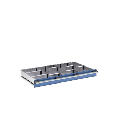 cubio adjustable metal divider kit 13 compartment - WxDxH: 1050x650x100mm - galvanised steel