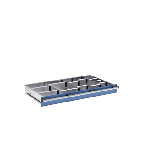 cubio adjustable metal divider kit 16 compartment - WxDxH: 1050x650x100mm - galvanised steel