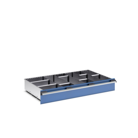 cubio adjustable metal divider kit 13 compartment - WxDxH: 1050x650x150mm - galvanised steel