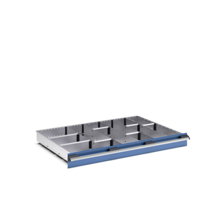 cubio adjustable metal divider kit 13 compartment - WxDxH: 1050x750x100mm - galvanised steel