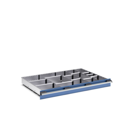 cubio adjustable metal divider kit 16 compartment - WxDxH: 1050x750x100mm - galvanised steel